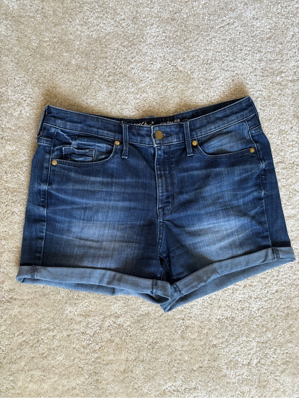 Mossimo Dark Blue Denim Roll-Cuff Women's Shorts